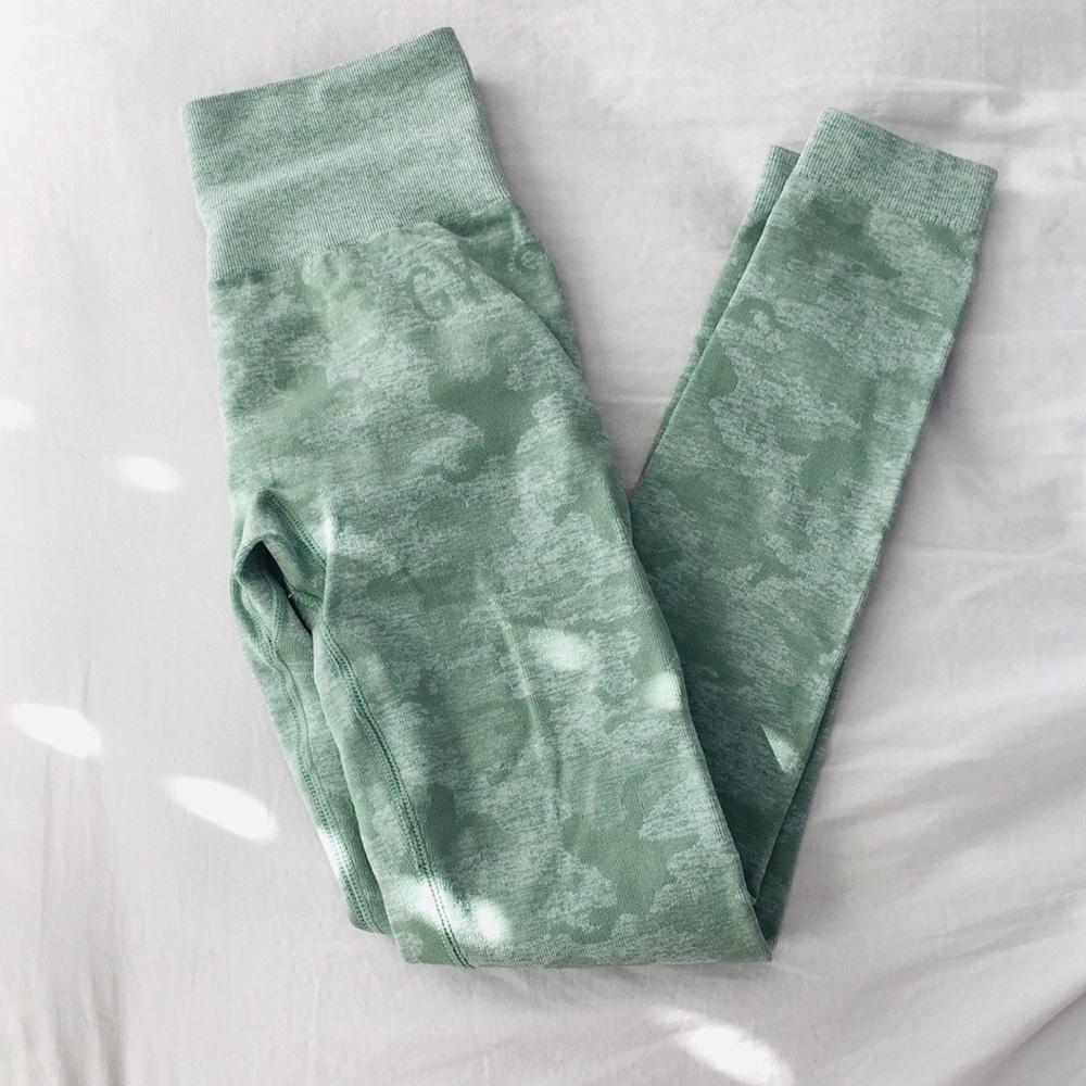 Gymshark Camo Seamless Leggings - Green XS
